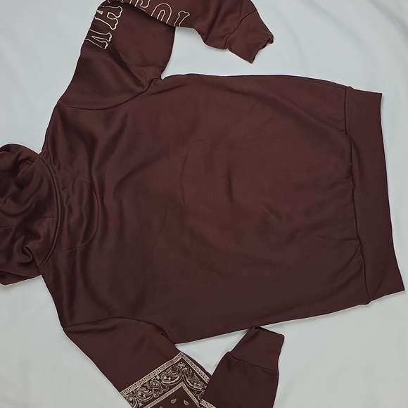 Kangol Maroon Bandana-Lined Pullover Hoodie Size M New - Picture 6 of 10
